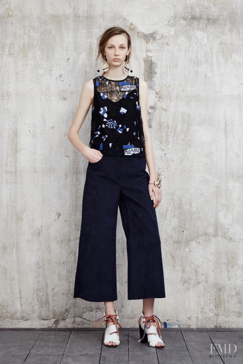 Ala Sekula featured in  the MSGM lookbook for Resort 2016