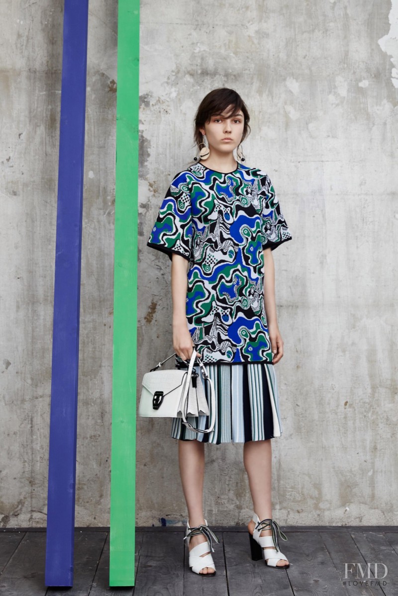 Lary Müller featured in  the MSGM lookbook for Resort 2016