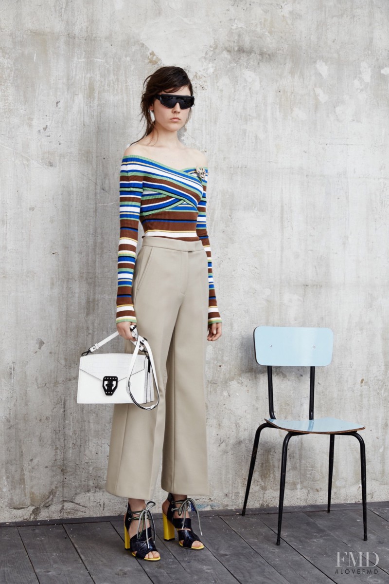 Lary Müller featured in  the MSGM lookbook for Resort 2016