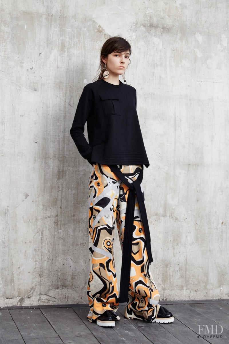 Lary Müller featured in  the MSGM lookbook for Resort 2016