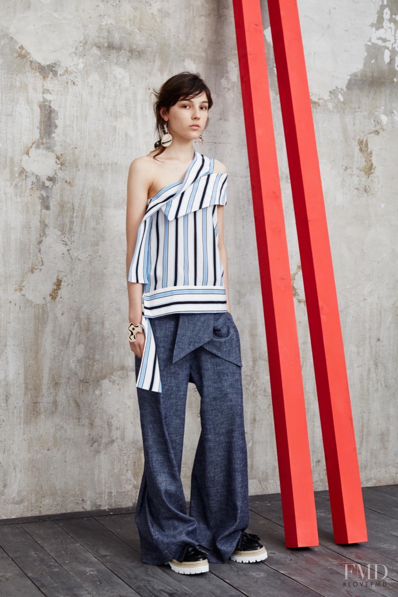 Lary Müller featured in  the MSGM lookbook for Resort 2016