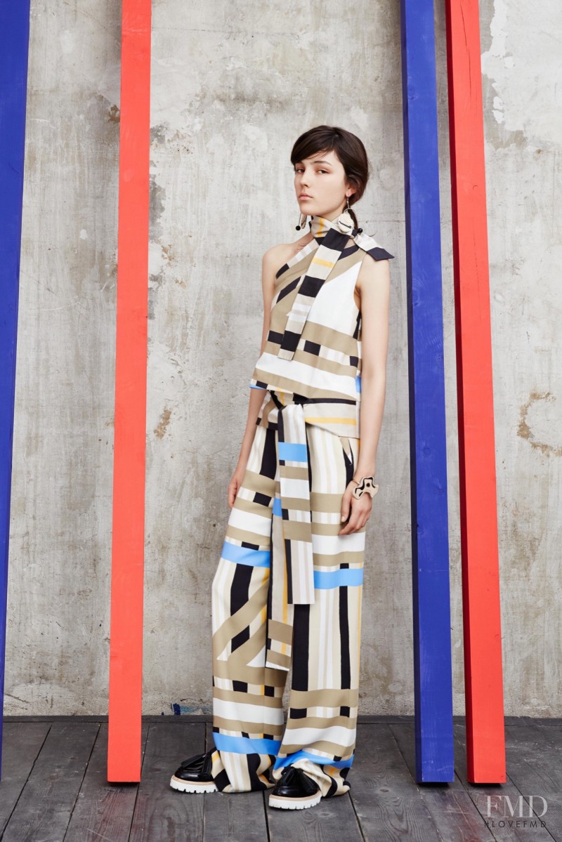 Lary Müller featured in  the MSGM lookbook for Resort 2016