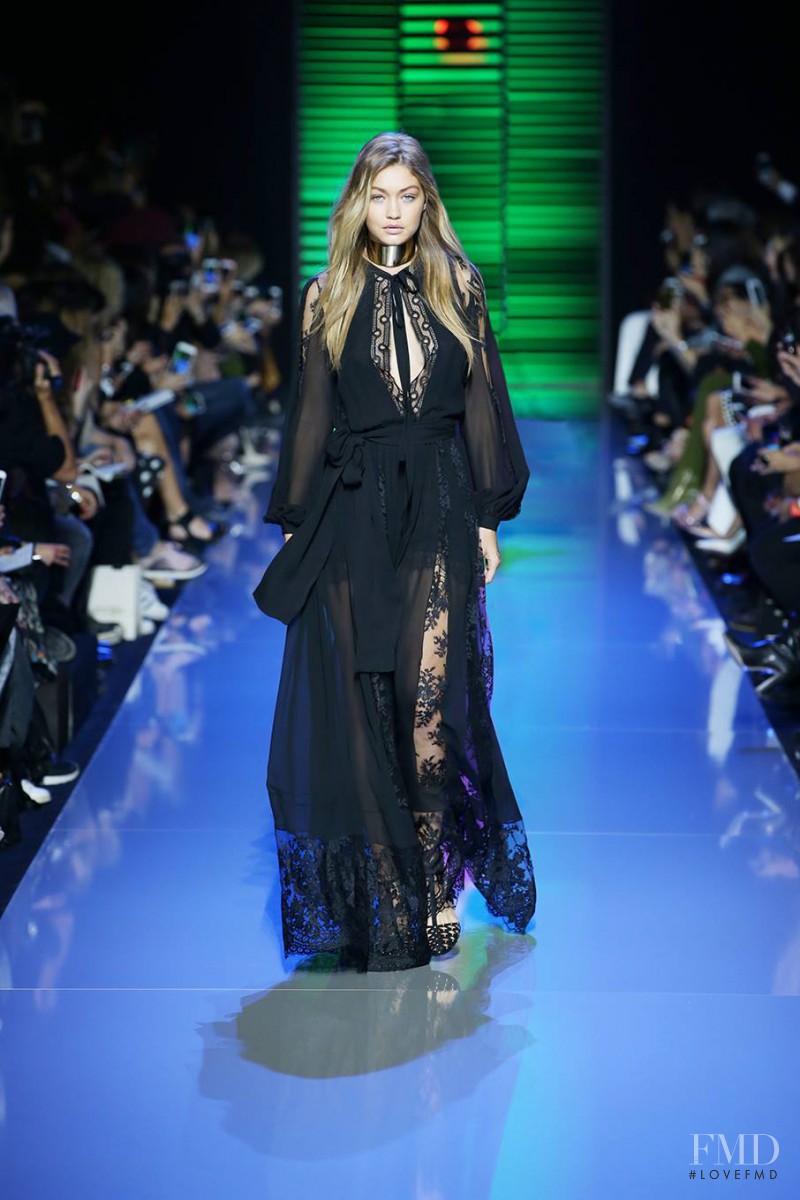 Gigi Hadid featured in  the Elie Saab fashion show for Spring/Summer 2016