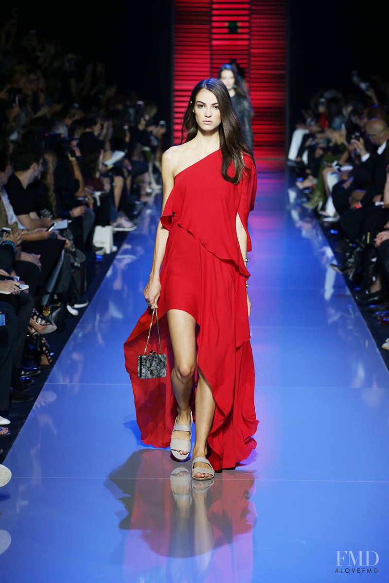 Camille Hurel featured in  the Elie Saab fashion show for Spring/Summer 2016