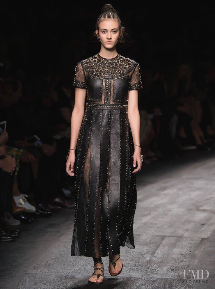Greta Varlese featured in  the Valentino fashion show for Spring/Summer 2016
