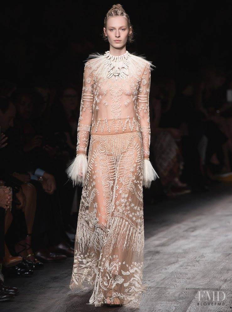 Julia Nobis featured in  the Valentino fashion show for Spring/Summer 2016