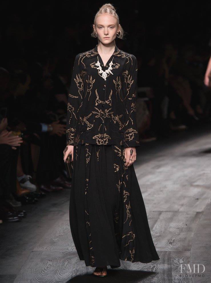 Maja Salamon featured in  the Valentino fashion show for Spring/Summer 2016