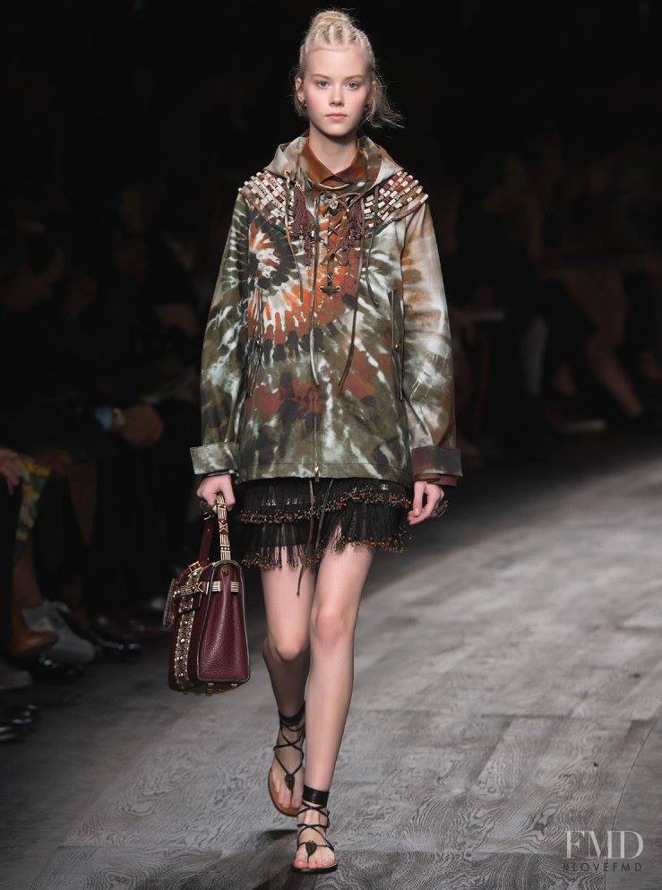 Amalie Schmidt featured in  the Valentino fashion show for Spring/Summer 2016