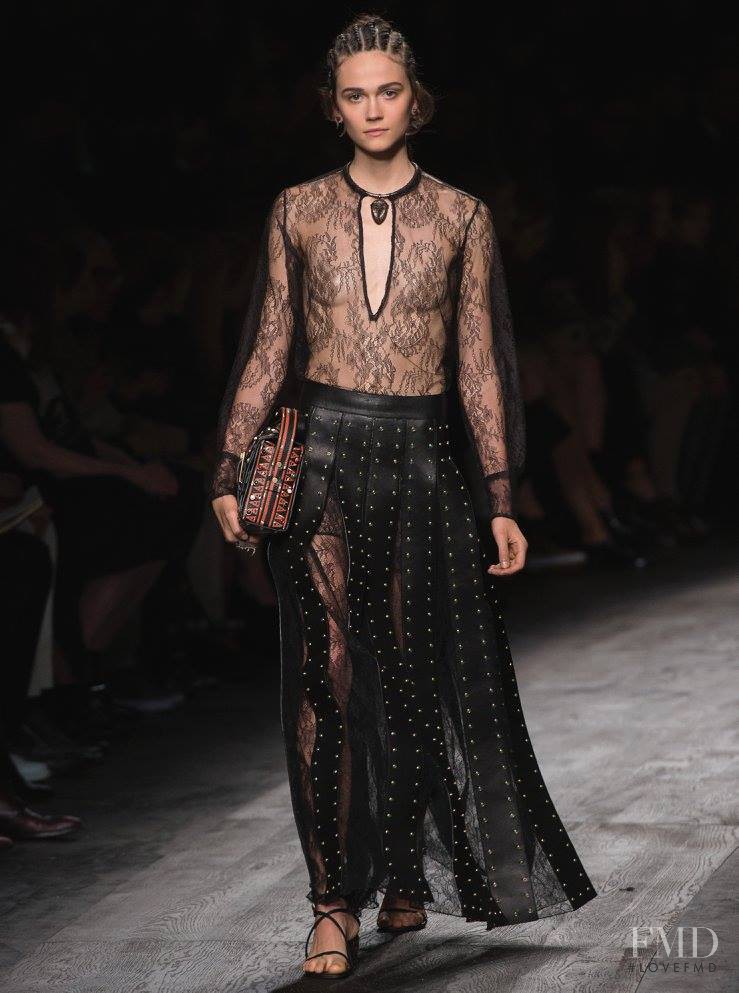 Rachel Finninger featured in  the Valentino fashion show for Spring/Summer 2016