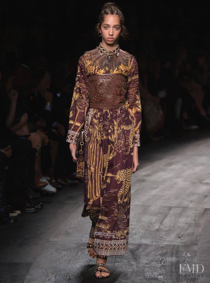 Yasmin Wijnaldum featured in  the Valentino fashion show for Spring/Summer 2016