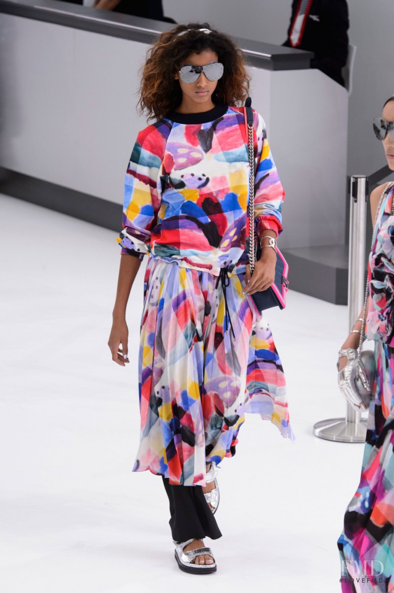 Imaan Hammam featured in  the Chanel fashion show for Spring/Summer 2016