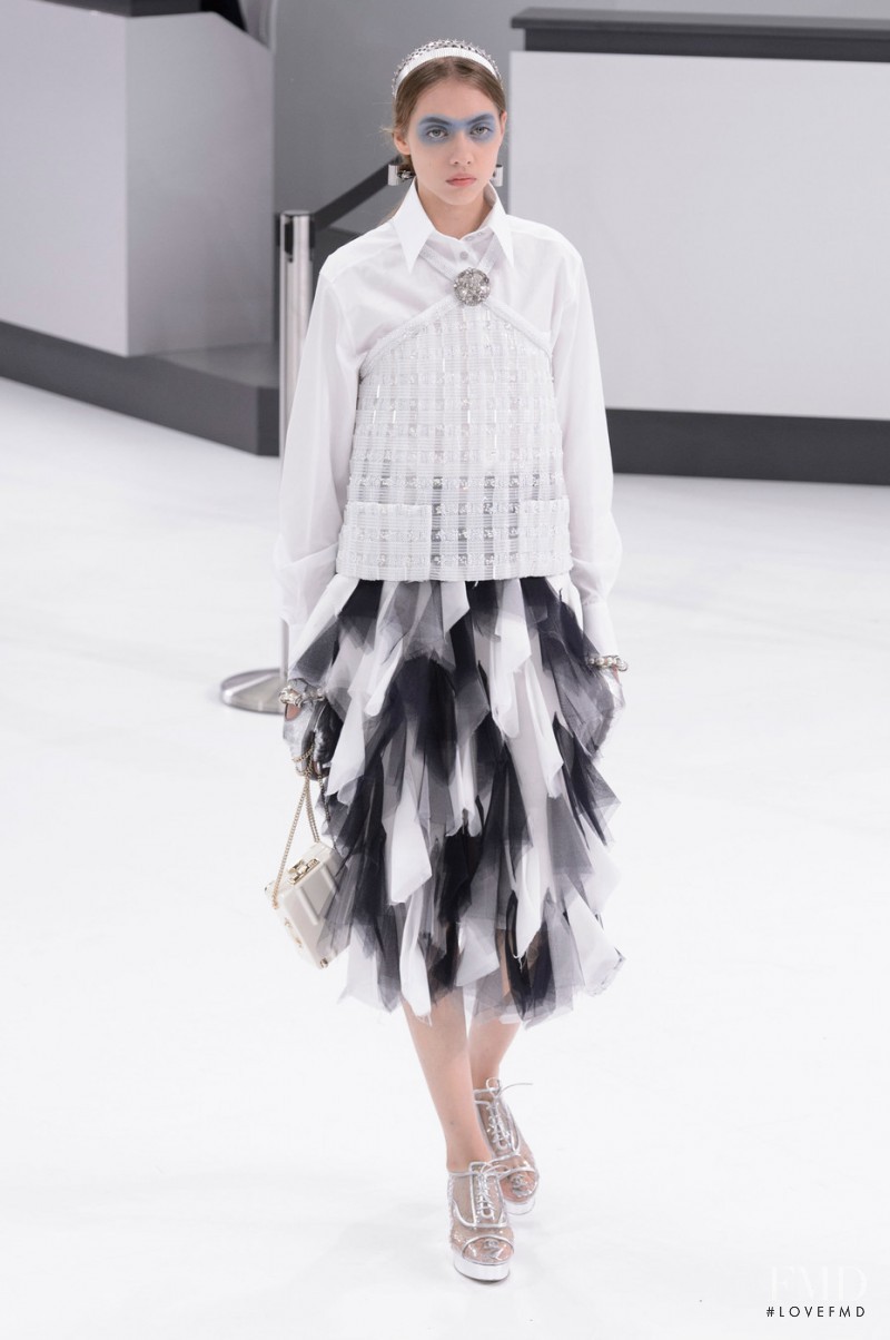 Odette Pavlova featured in  the Chanel fashion show for Spring/Summer 2016