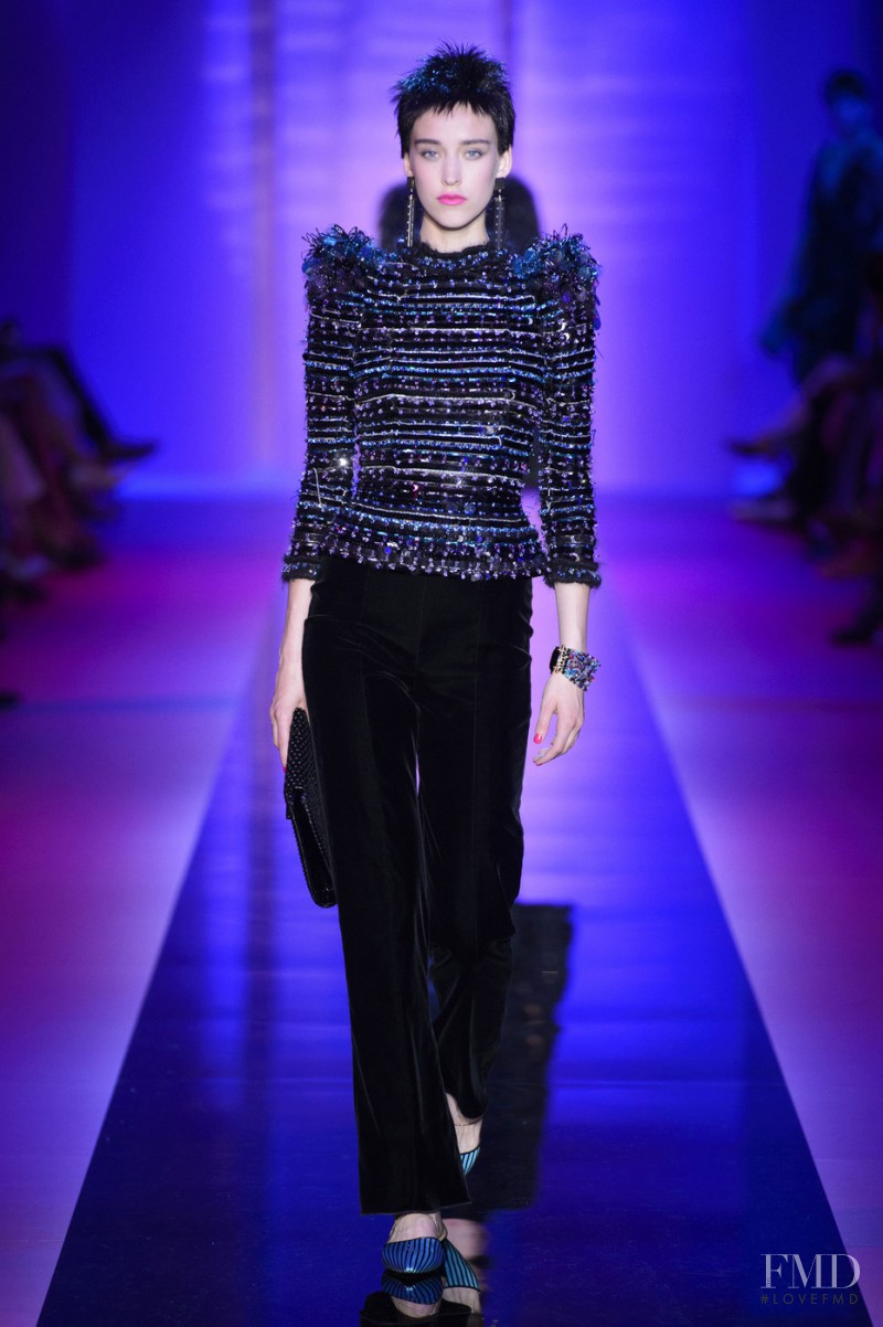 Eva Berzina featured in  the Armani Prive fashion show for Autumn/Winter 2015