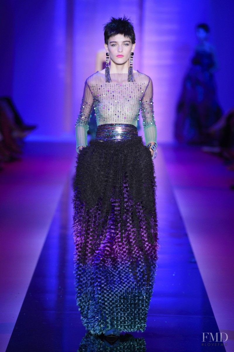 Inga Dezhina featured in  the Armani Prive fashion show for Autumn/Winter 2015