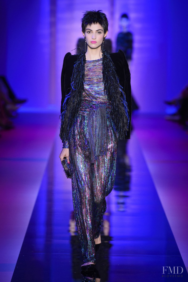 Camille Hurel featured in  the Armani Prive fashion show for Autumn/Winter 2015