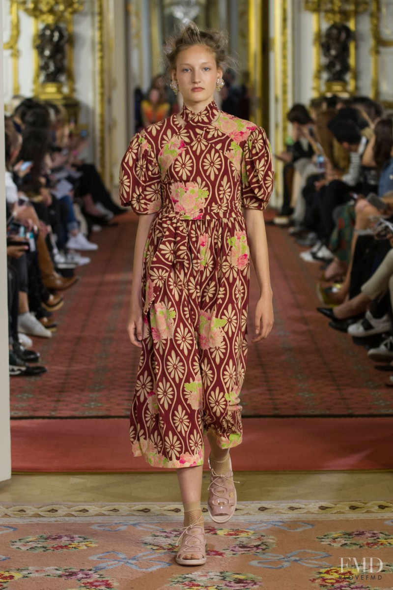 Agnes Nieske featured in  the Simone Rocha fashion show for Spring/Summer 2016