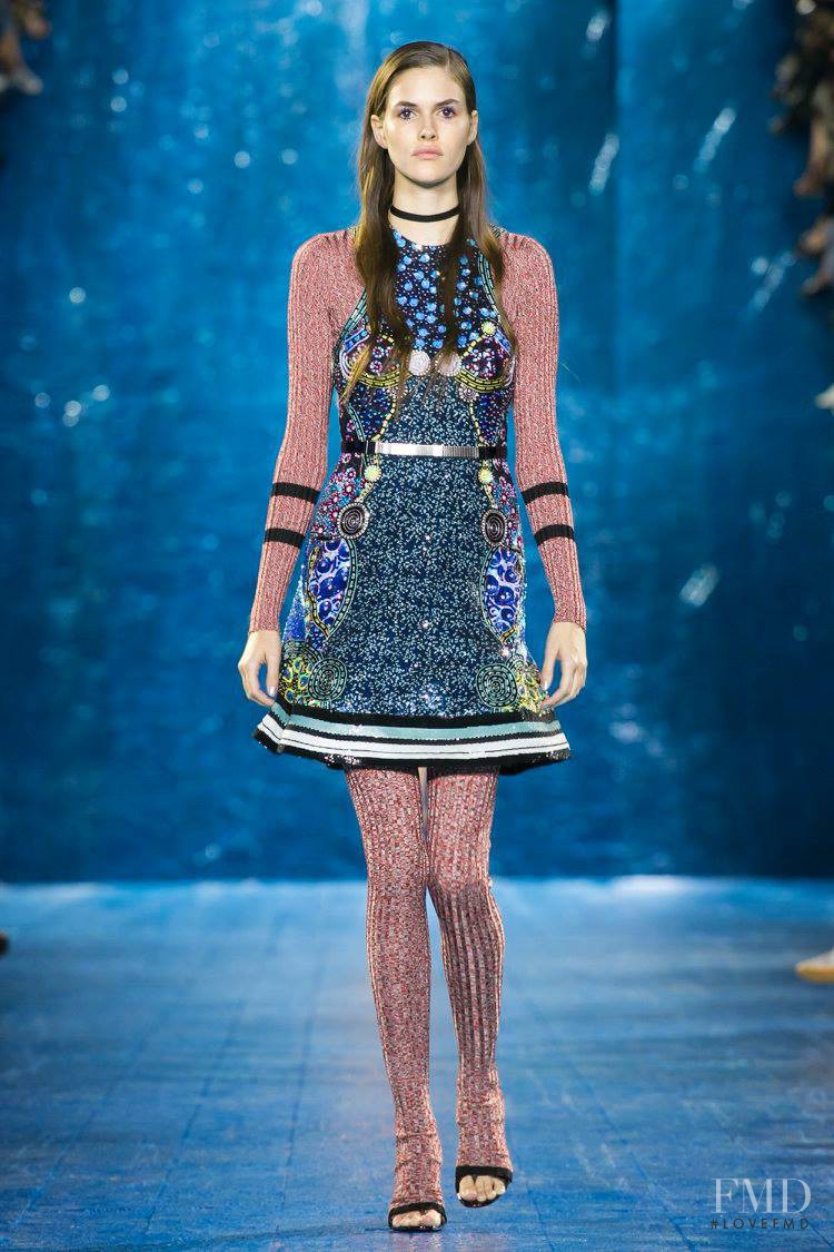 Vanessa Moody featured in  the Mary Katrantzou fashion show for Spring/Summer 2016