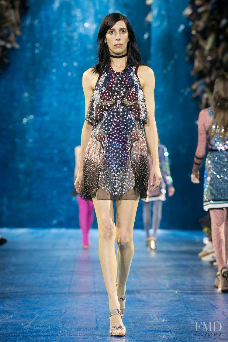 Jamie Bochert featured in  the Mary Katrantzou fashion show for Spring/Summer 2016