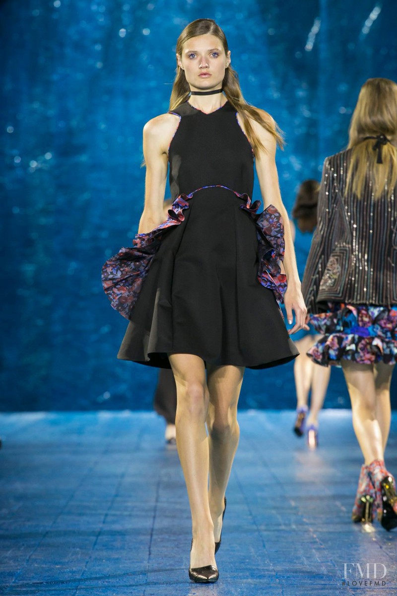 Olivia Jansing featured in  the Mary Katrantzou fashion show for Spring/Summer 2016