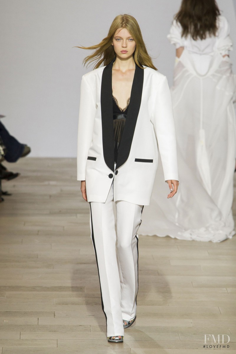 Katya Ledneva featured in  the Antonio Berardi fashion show for Spring/Summer 2016