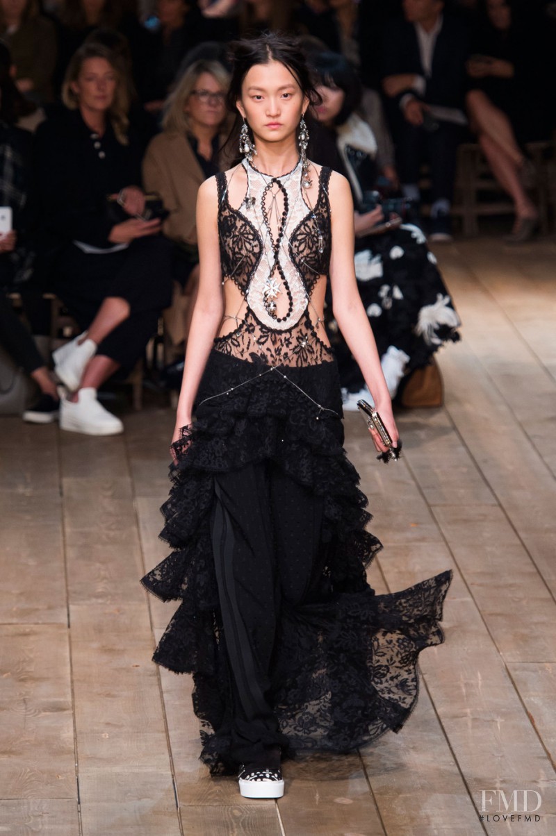 Wangy Xinyu featured in  the Alexander McQueen fashion show for Spring/Summer 2016