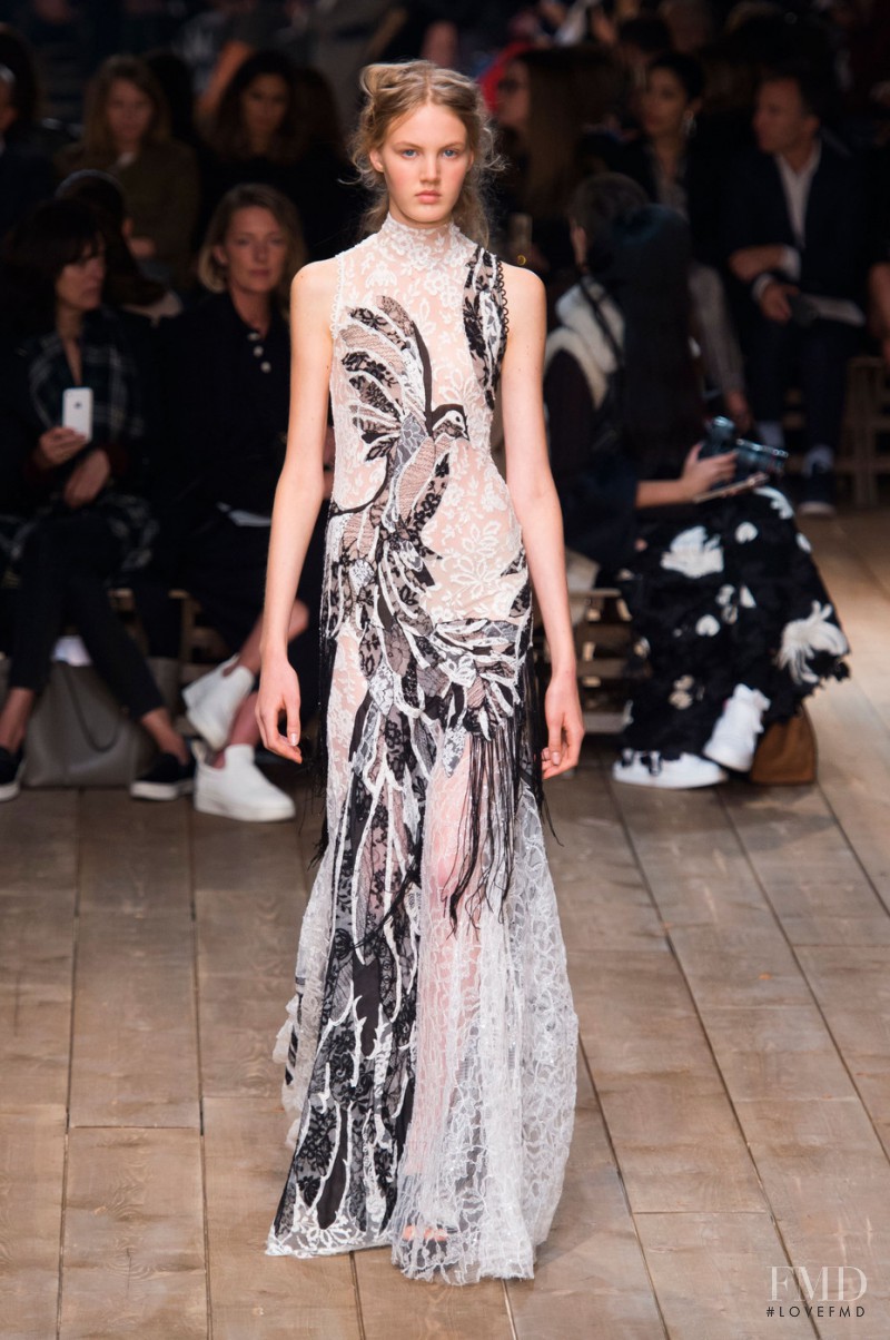 Noa Vermeer featured in  the Alexander McQueen fashion show for Spring/Summer 2016