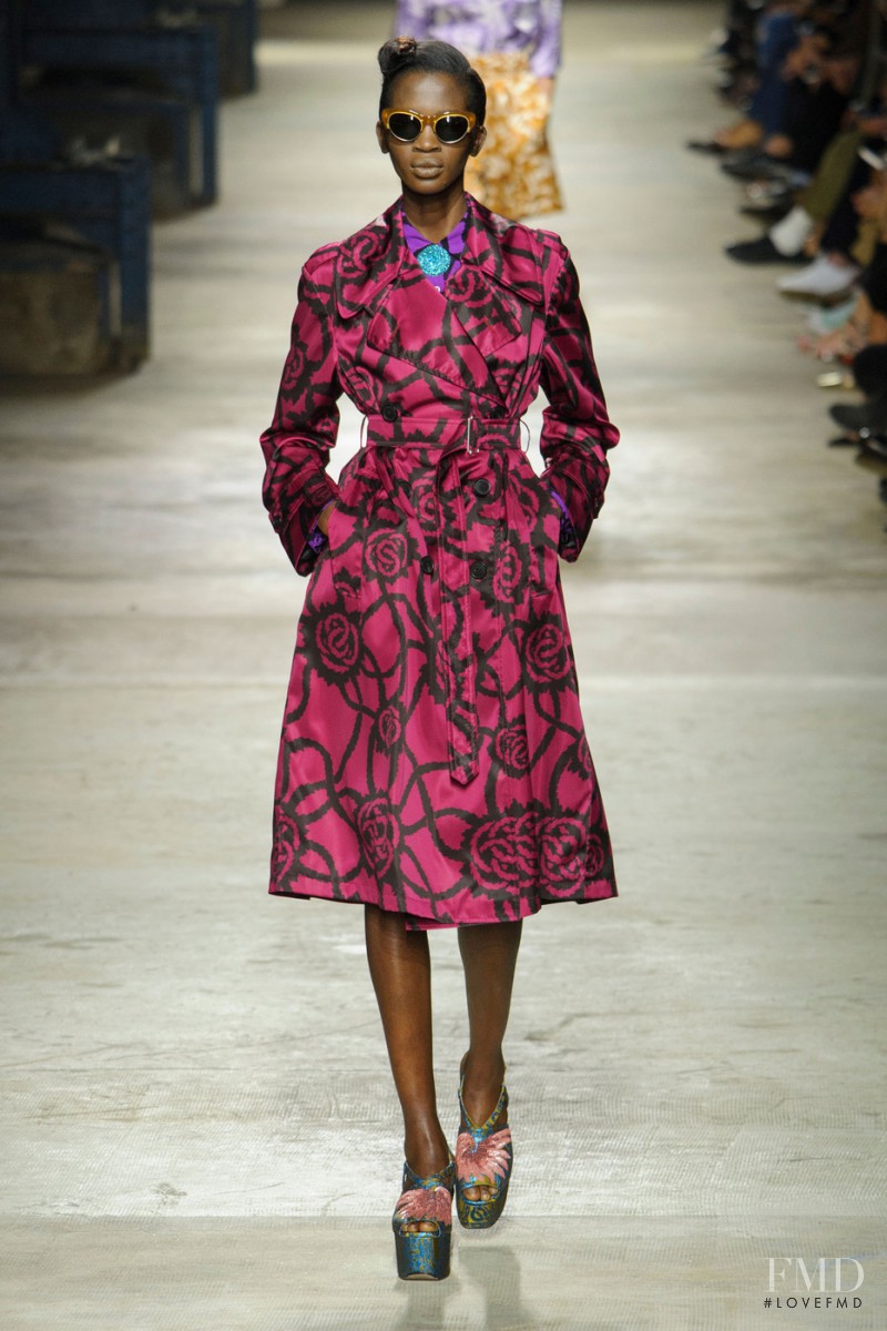 Aamito Stacie Lagum featured in  the Dries van Noten fashion show for Spring/Summer 2016