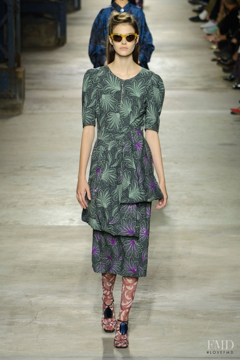 Vanessa Moody featured in  the Dries van Noten fashion show for Spring/Summer 2016