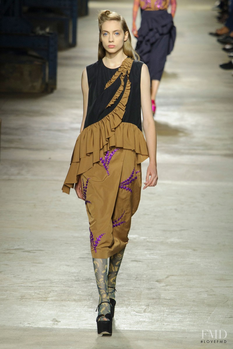 Odette Pavlova featured in  the Dries van Noten fashion show for Spring/Summer 2016