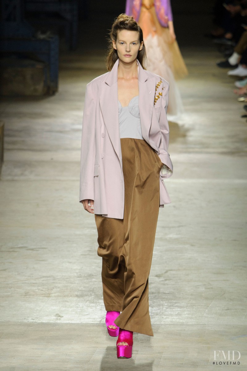 Sara Blomqvist featured in  the Dries van Noten fashion show for Spring/Summer 2016