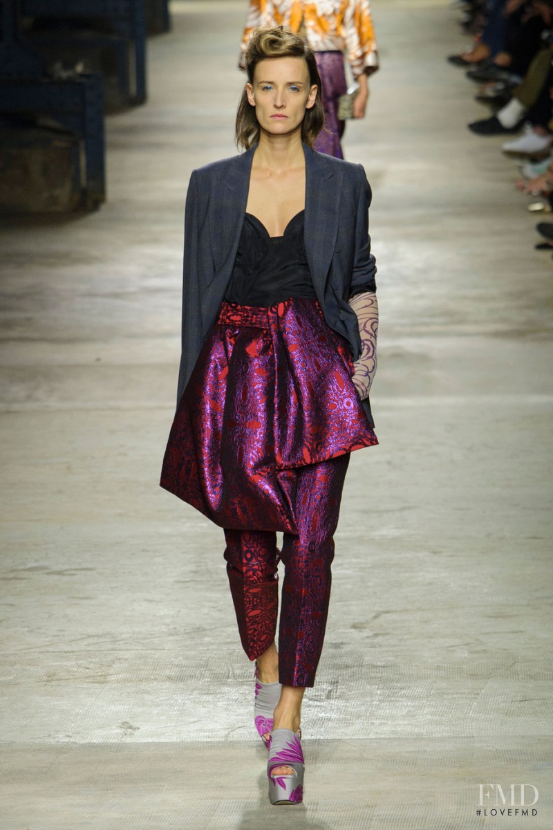 Ann-Catherine Lacroix featured in  the Dries van Noten fashion show for Spring/Summer 2016