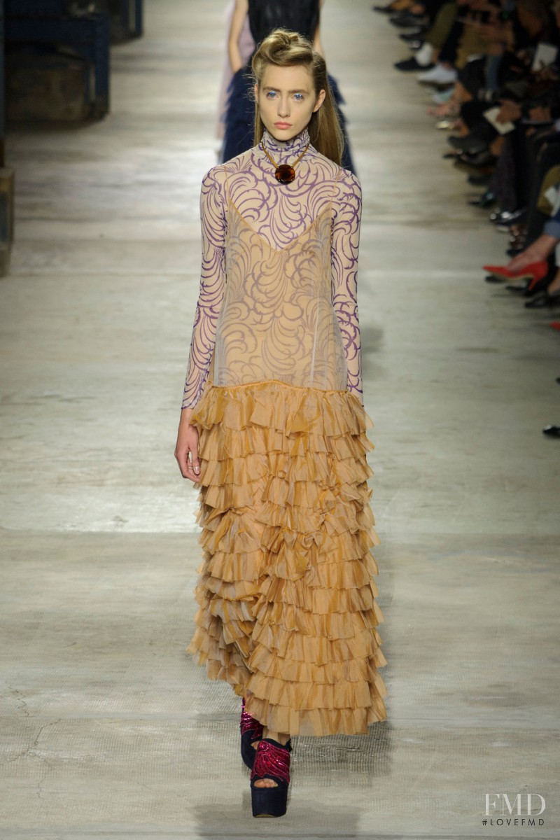 Lia Pavlova featured in  the Dries van Noten fashion show for Spring/Summer 2016