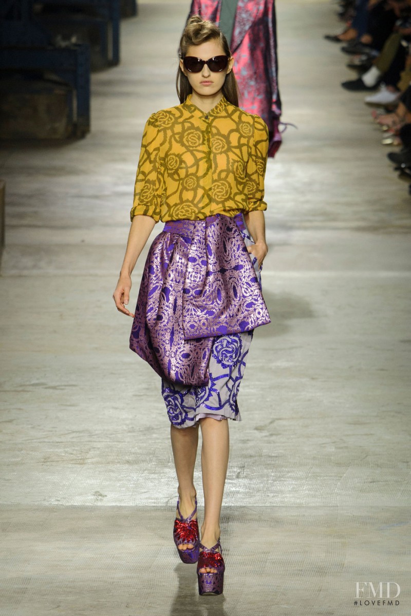 Zoe Huxford featured in  the Dries van Noten fashion show for Spring/Summer 2016