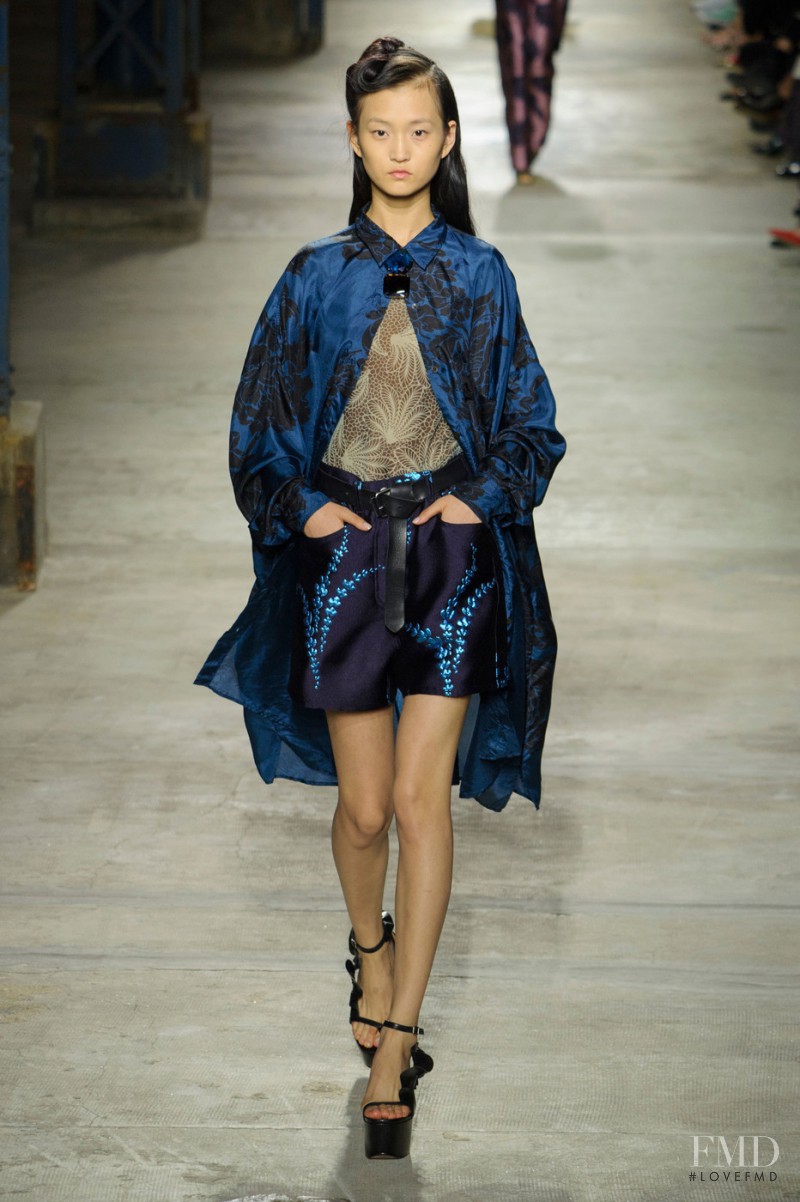 Wangy Xinyu featured in  the Dries van Noten fashion show for Spring/Summer 2016