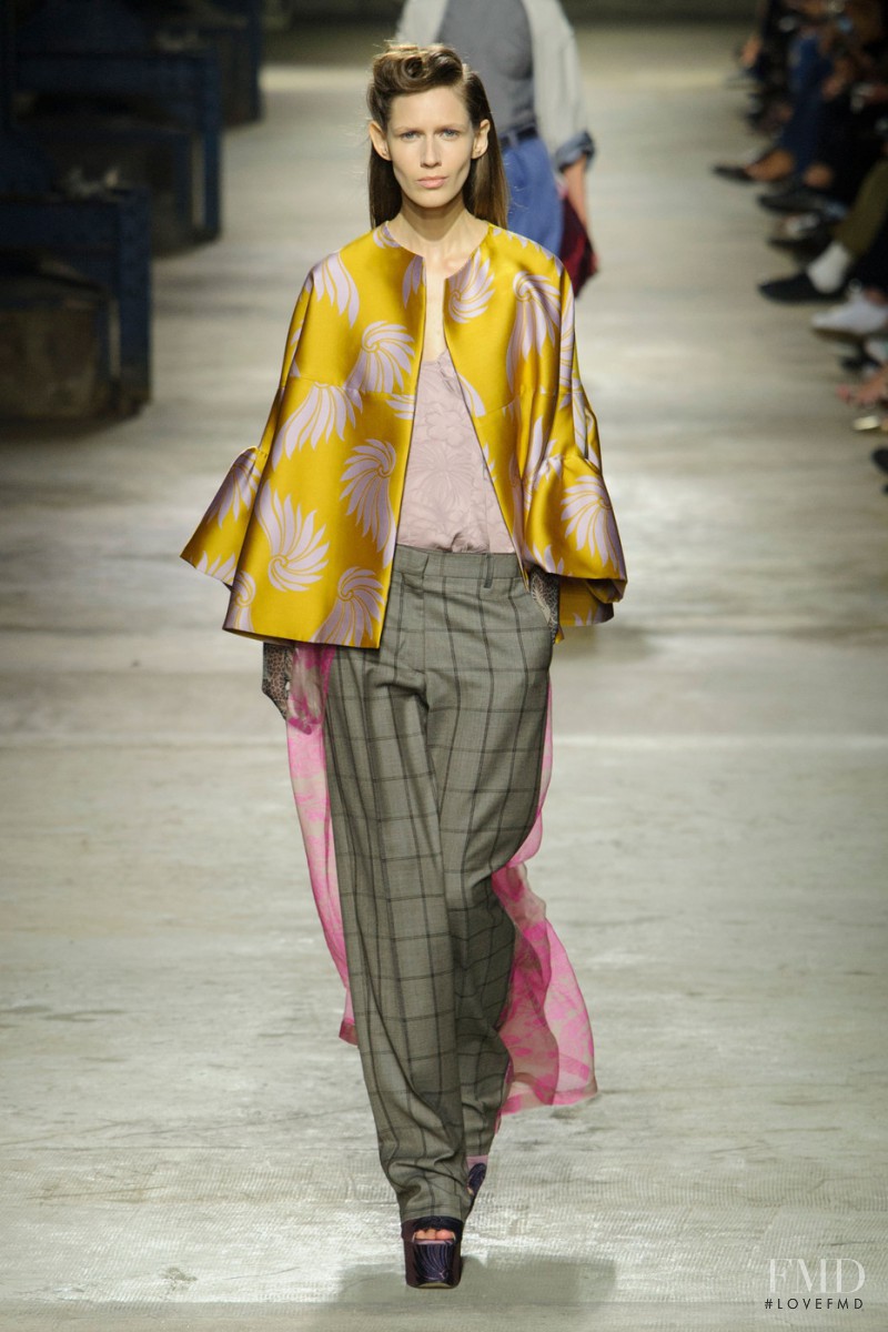 Ella Zadavysvichka featured in  the Dries van Noten fashion show for Spring/Summer 2016