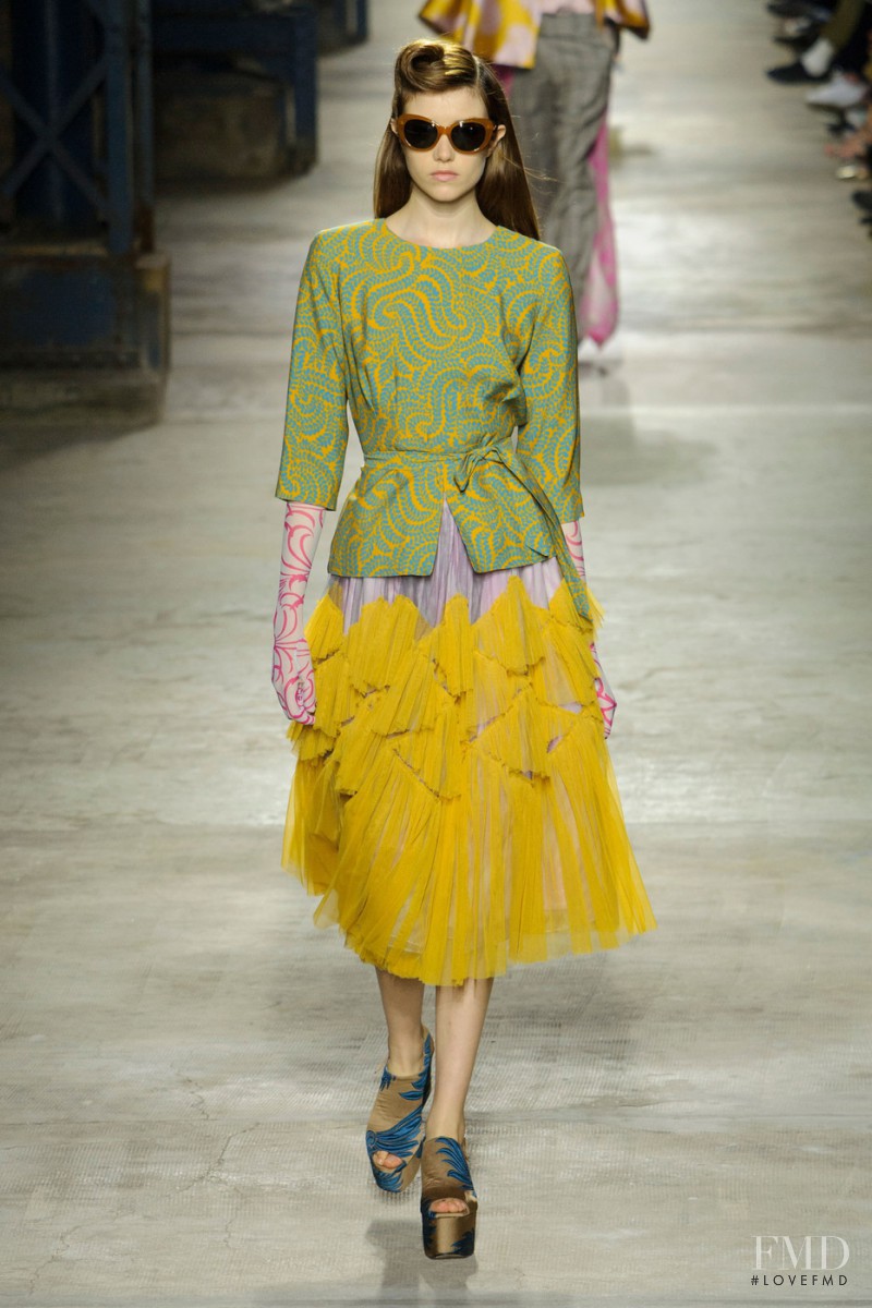 Grace Hartzel featured in  the Dries van Noten fashion show for Spring/Summer 2016