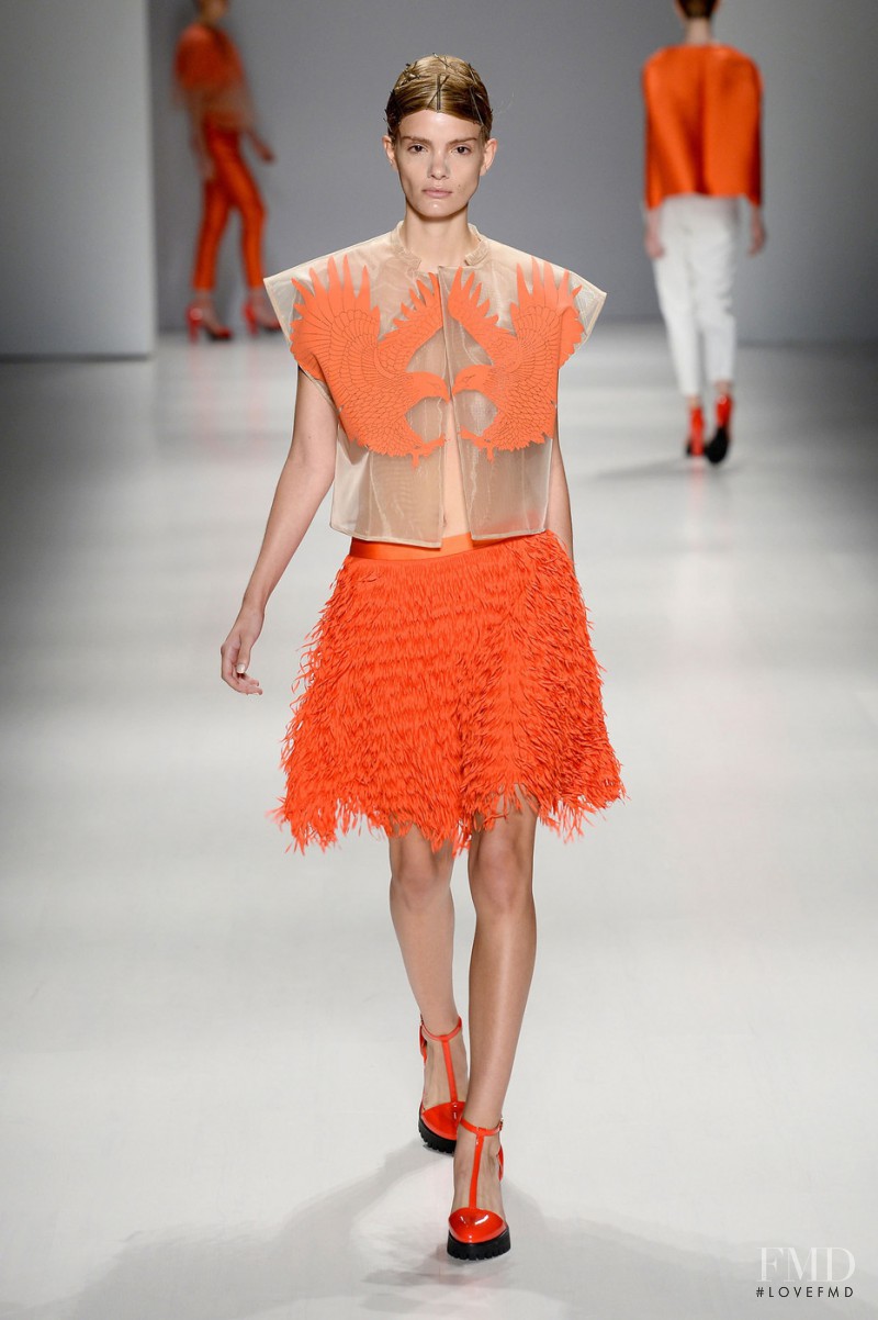 Emily Astrup featured in  the Taoray Wang fashion show for Spring/Summer 2015