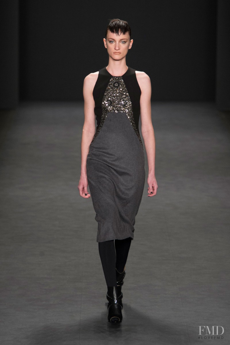 Marina Heiden featured in  the Carmen Marc Valvo fashion show for Autumn/Winter 2014