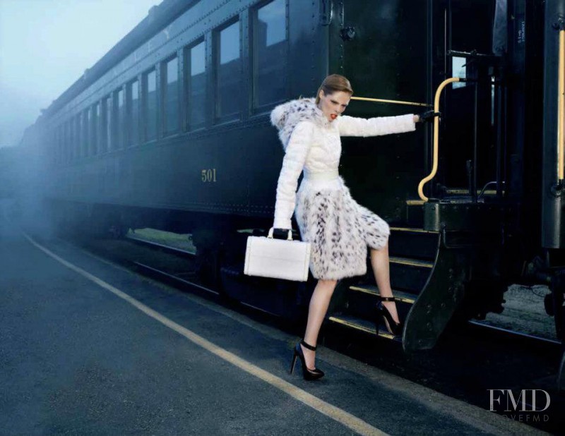 Coco Rocha featured in  the Dennis Basso advertisement for Autumn/Winter 2012