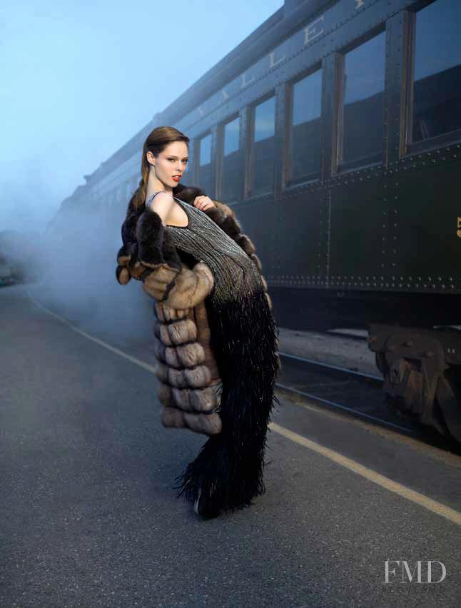 Coco Rocha featured in  the Dennis Basso advertisement for Autumn/Winter 2012