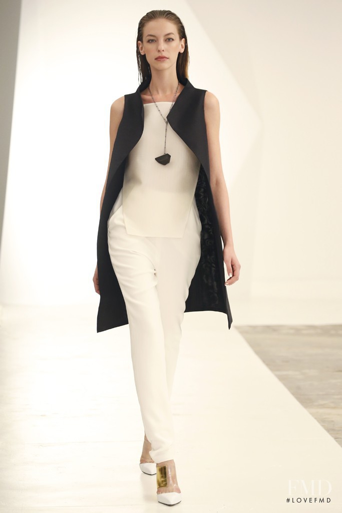 Iryna Lysogor featured in  the Angel Sanchez fashion show for Spring/Summer 2014