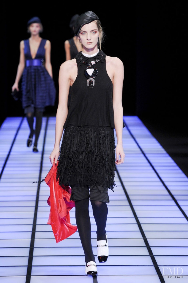 Denisa Dvorakova featured in  the Emporio Armani fashion show for Autumn/Winter 2012
