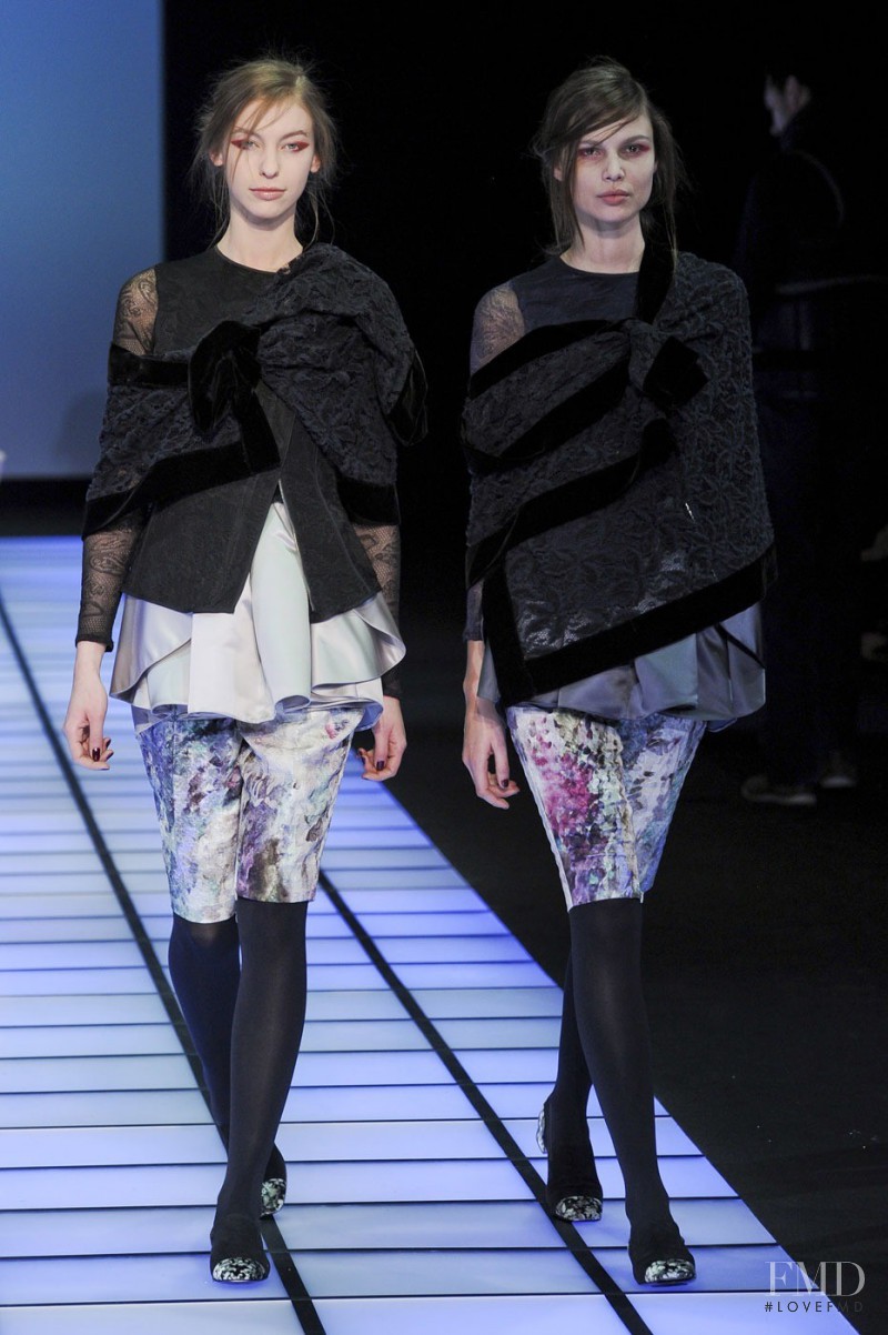Iryna Lysogor featured in  the Emporio Armani fashion show for Autumn/Winter 2012