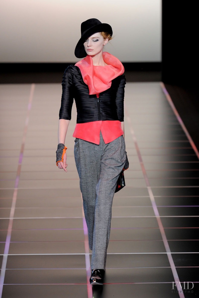 Olga Sherer featured in  the Giorgio Armani fashion show for Autumn/Winter 2012