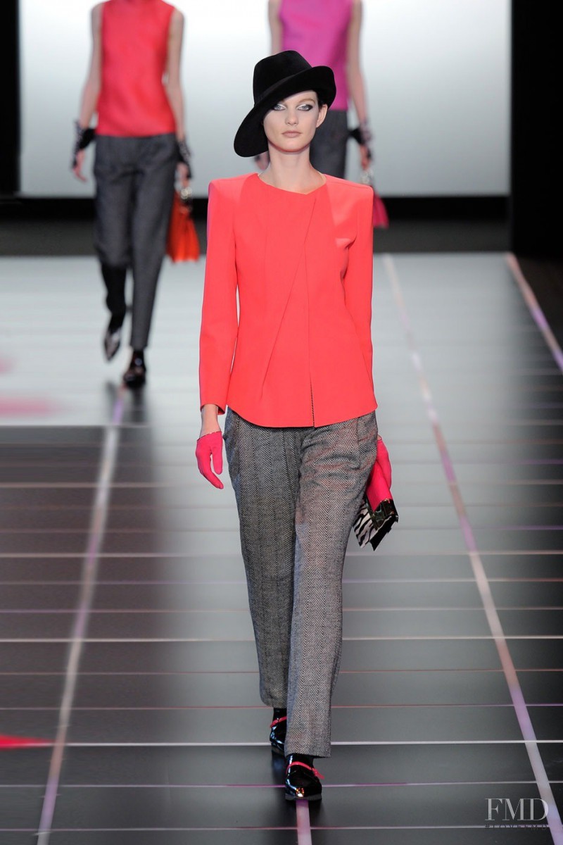 Patricia van der Vliet featured in  the Giorgio Armani fashion show for Autumn/Winter 2012