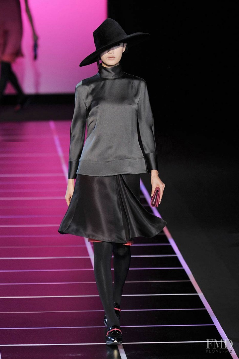 Shu Pei featured in  the Giorgio Armani fashion show for Autumn/Winter 2012
