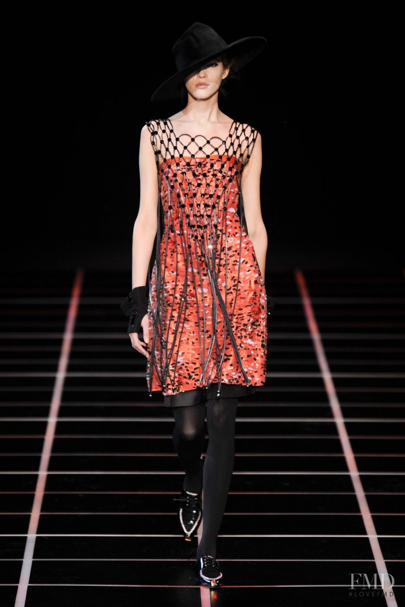 Yulia Kharlapanova featured in  the Giorgio Armani fashion show for Autumn/Winter 2012