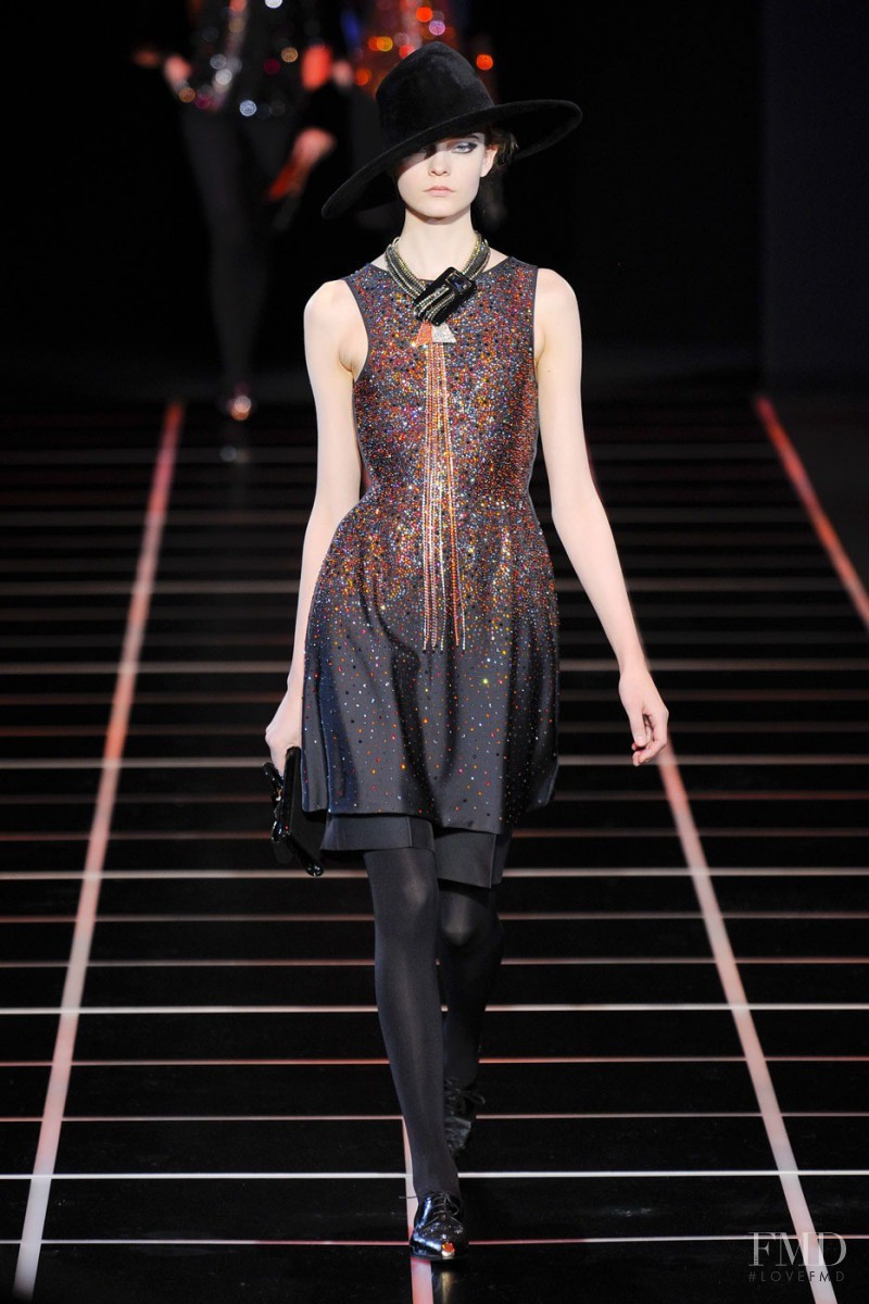 Nimuë Smit featured in  the Giorgio Armani fashion show for Autumn/Winter 2012