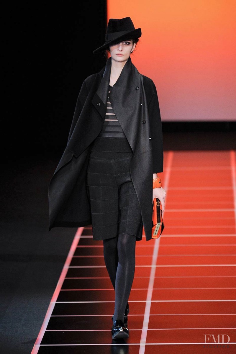 Suzie Bird featured in  the Giorgio Armani fashion show for Autumn/Winter 2012