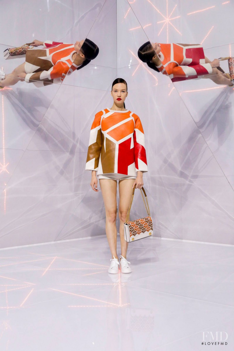Kid Plotnikova featured in  the Anya Hindmarch fashion show for Spring/Summer 2016